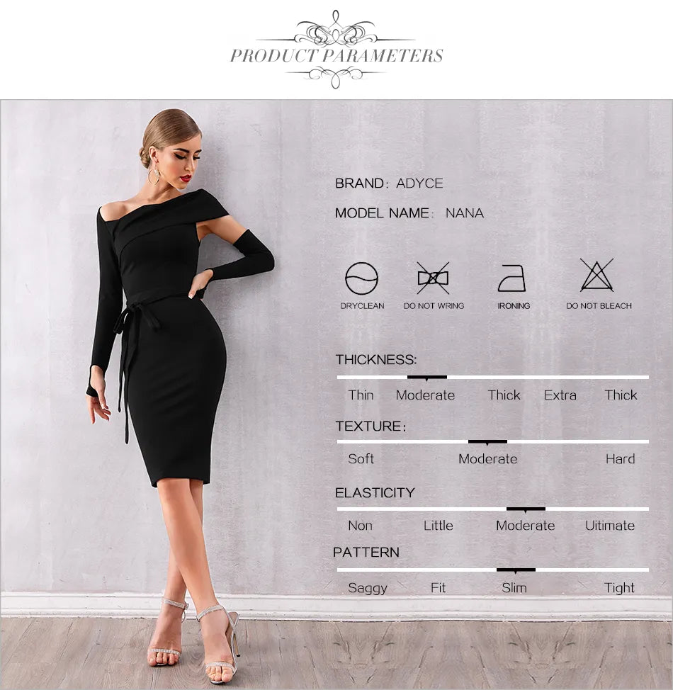 Low Cut Evening Dress • Asymmetric Sleeves Dress