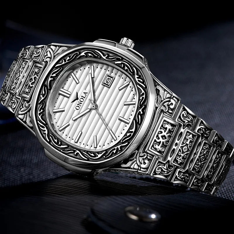 Luxury Retro Watch • Stainless Steel Wristwatch