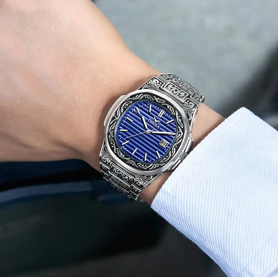 Luxury Retro Watch • Stainless Steel Wristwatch