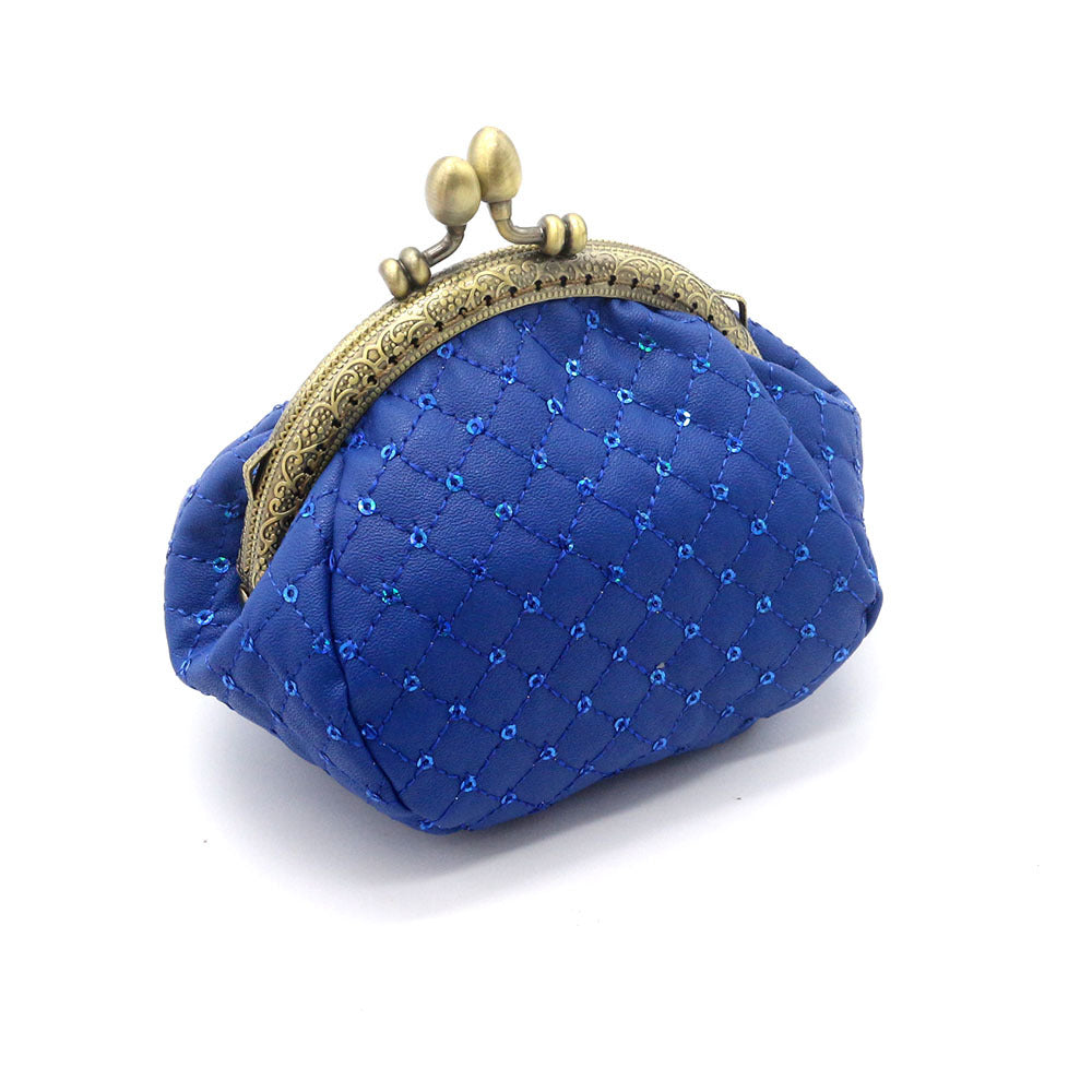 Mouth Gold Bag • Diamond Grid Coin Bag