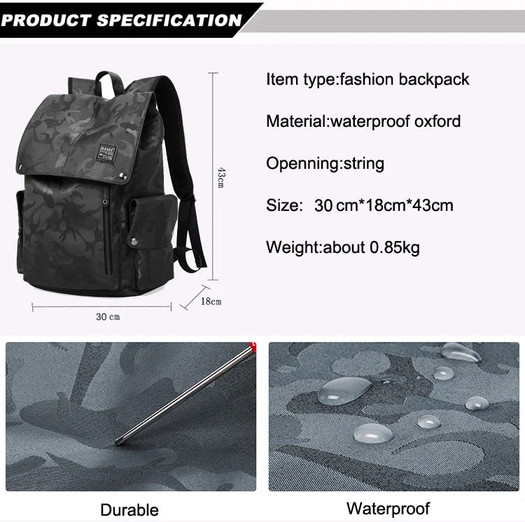 Multifunctional Backpack • Multi-compartment Oxford Bag