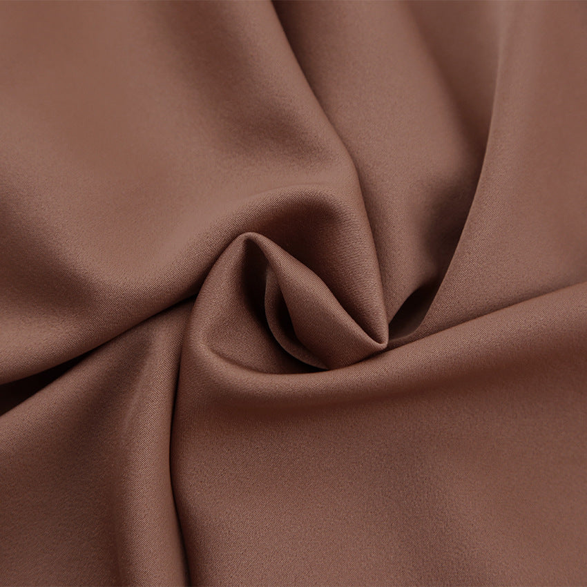 Satin Drape Blause • Faux Silk Commuter