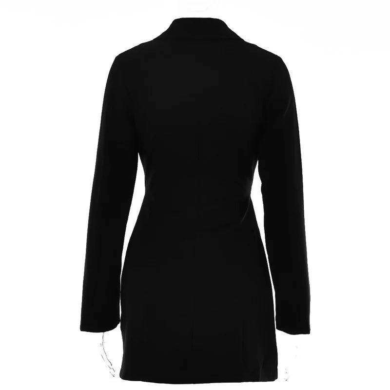 Slim Office Outfit • Long Sleeve Blazer Dress