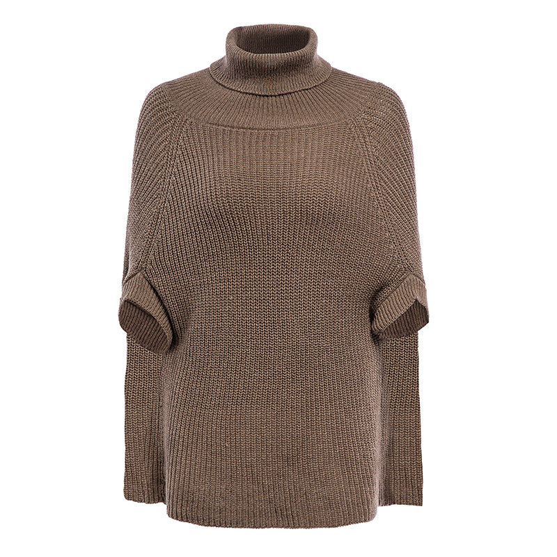 Turtleneck Poncho • Oversized Knitted Sweater