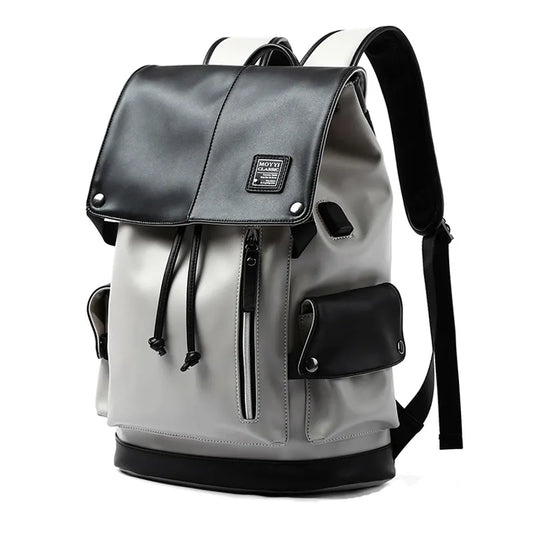 Waterproof Laptop Bag • PU Leather Backpack