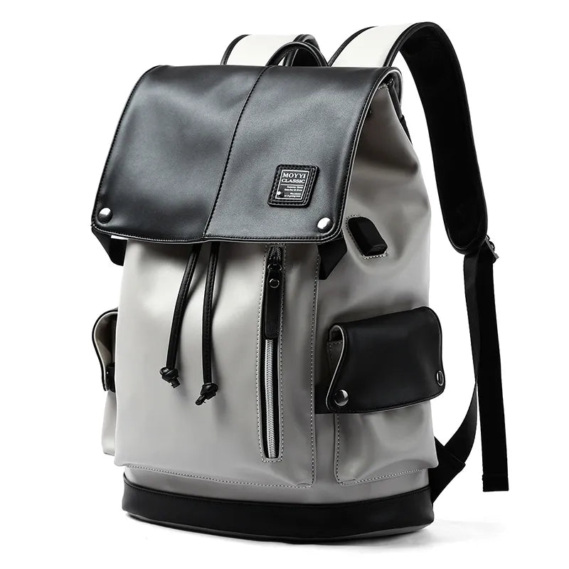 Waterproof Laptop Bag • PU Leather Backpack