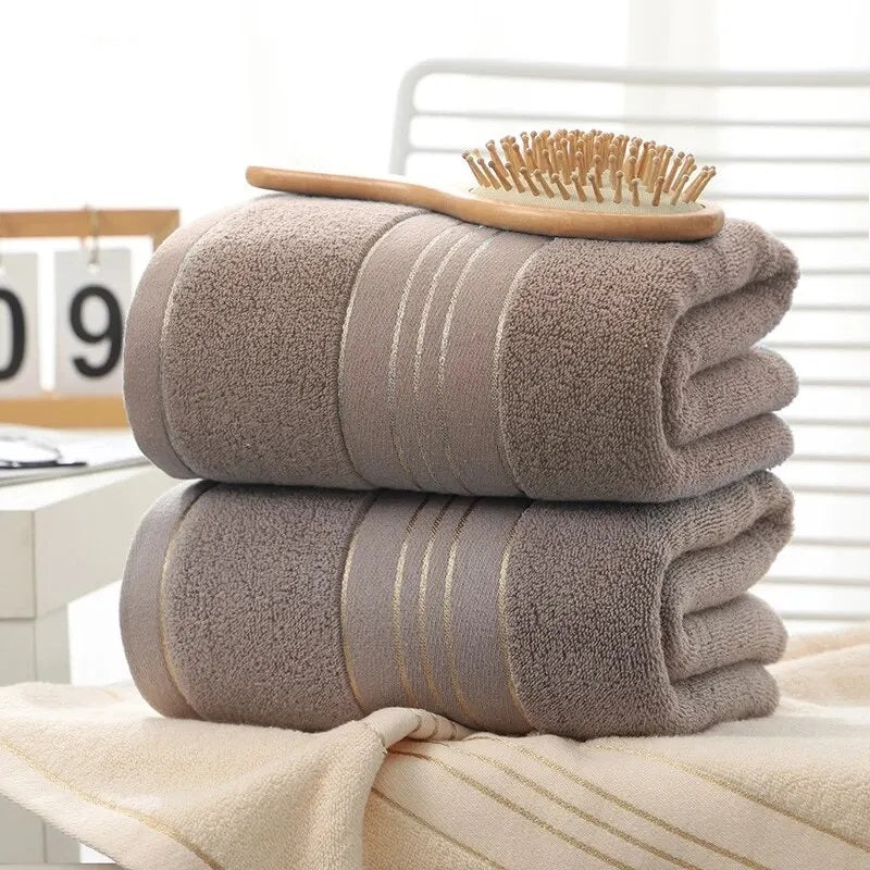 Double Bath Towel Set • Cotton Golden Silk