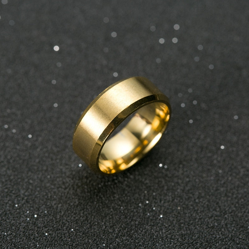 Highly Polished Steel Ring • Gold Silver Black Titanium Ring