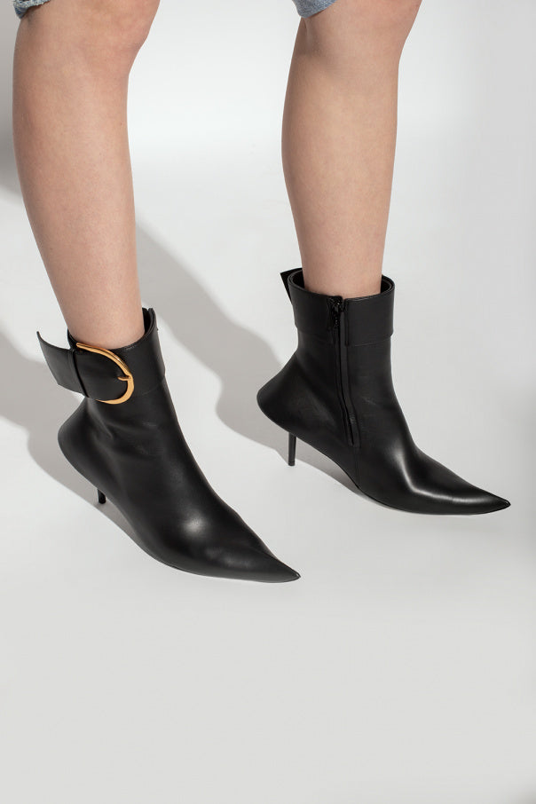 Thin Heel Pointed Toe Boots • Genuine Leather