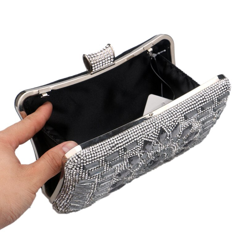 Shoulder Chain Evening Bag • Acrylic Diamond Clutch