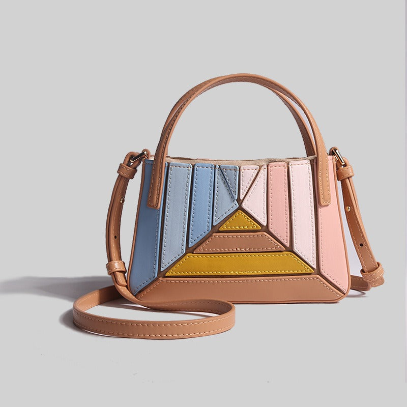 Geometric Grid Handbag • Trendy Mini Cross Body Bag