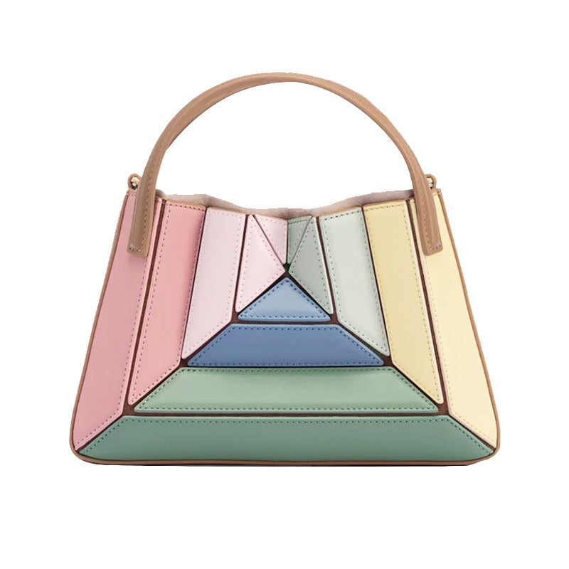 Geometric Grid Handbag • Trendy Mini Cross Body Bag