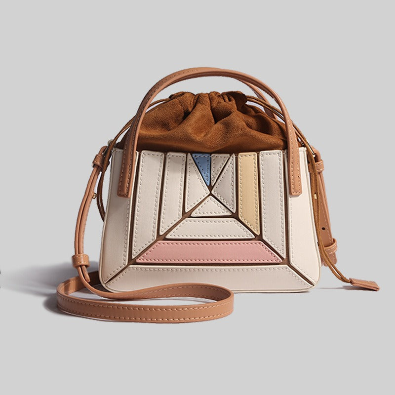 Geometric Grid Handbag • Trendy Mini Cross Body Bag