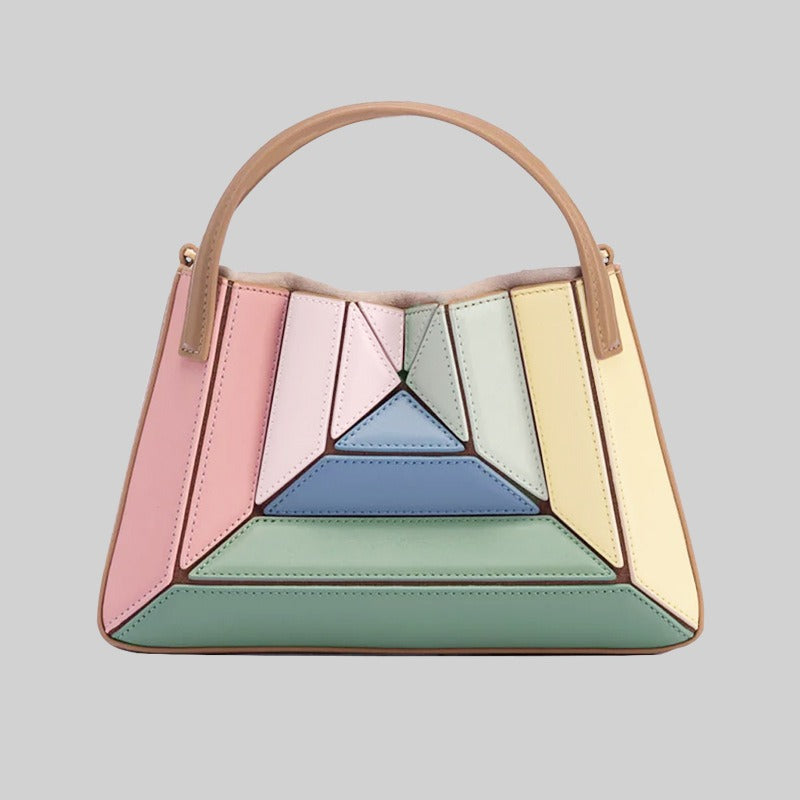 Geometric Grid Handbag • Trendy Mini Cross Body Bag