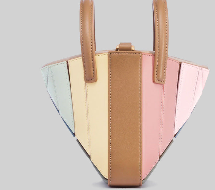 Geometric Grid Handbag • Trendy Mini Cross Body Bag