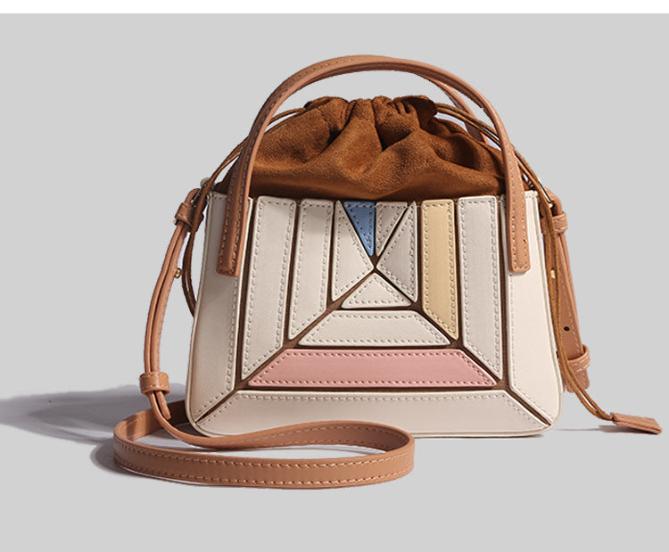 Geometric Grid Handbag • Trendy Mini Cross Body Bag