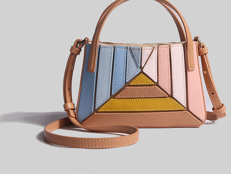 Geometric Grid Handbag • Trendy Mini Cross Body Bag