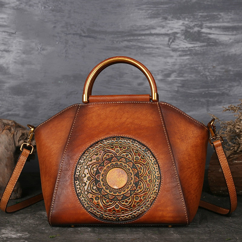 Retro Messenger Bag • Handmade Genuine Leather • Elegant Luxury Handbag