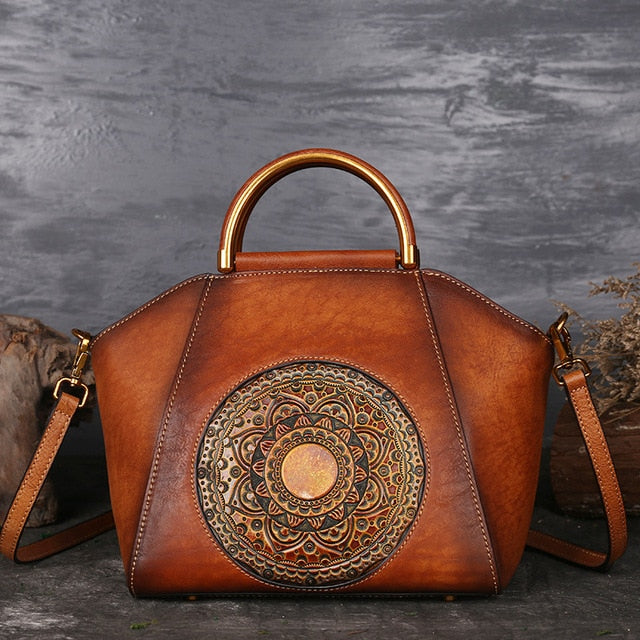 Retro Messenger Bag • Handmade Genuine Leather • Elegant Luxury Handbag