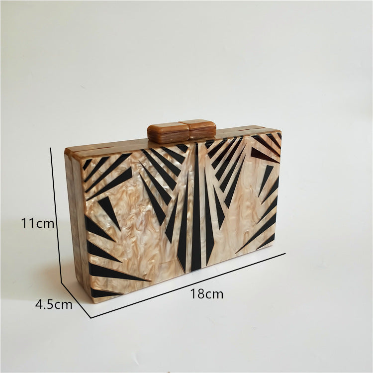 Leaf Vein Handbag • Acrylic Small Square Cross Body Evening Bag