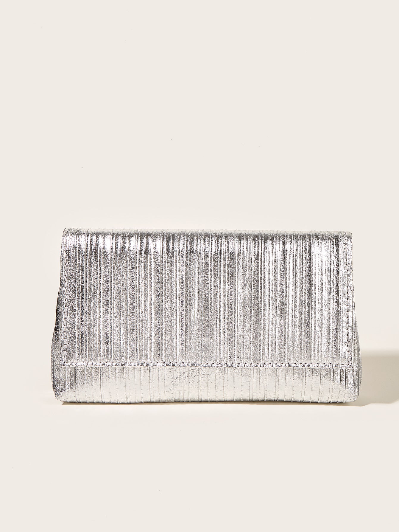 Metallic Gold Silver Shiny Clutch • Simple and Versatile Evening Handbag Cross Body Bag