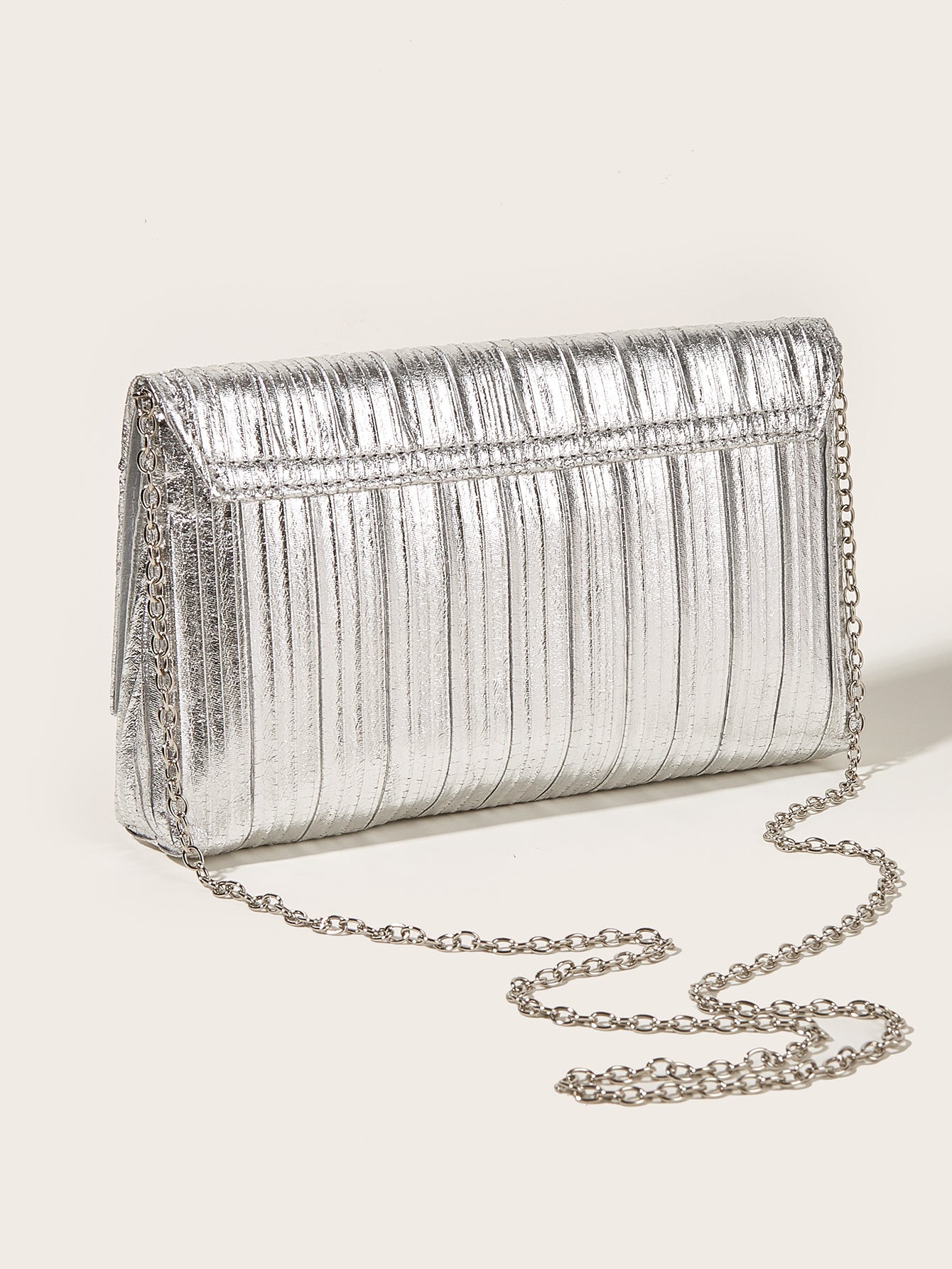 Metallic Gold Silver Shiny Clutch • Simple and Versatile Evening Handbag Cross Body Bag