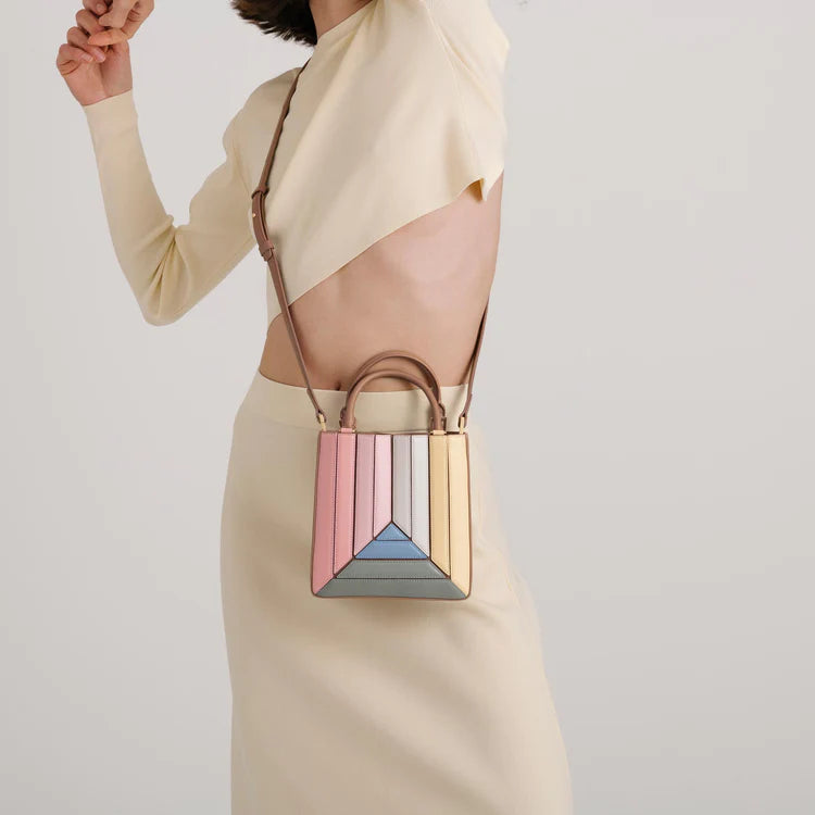 Gradient Grid Crossbody Bag • PU Leather Bag