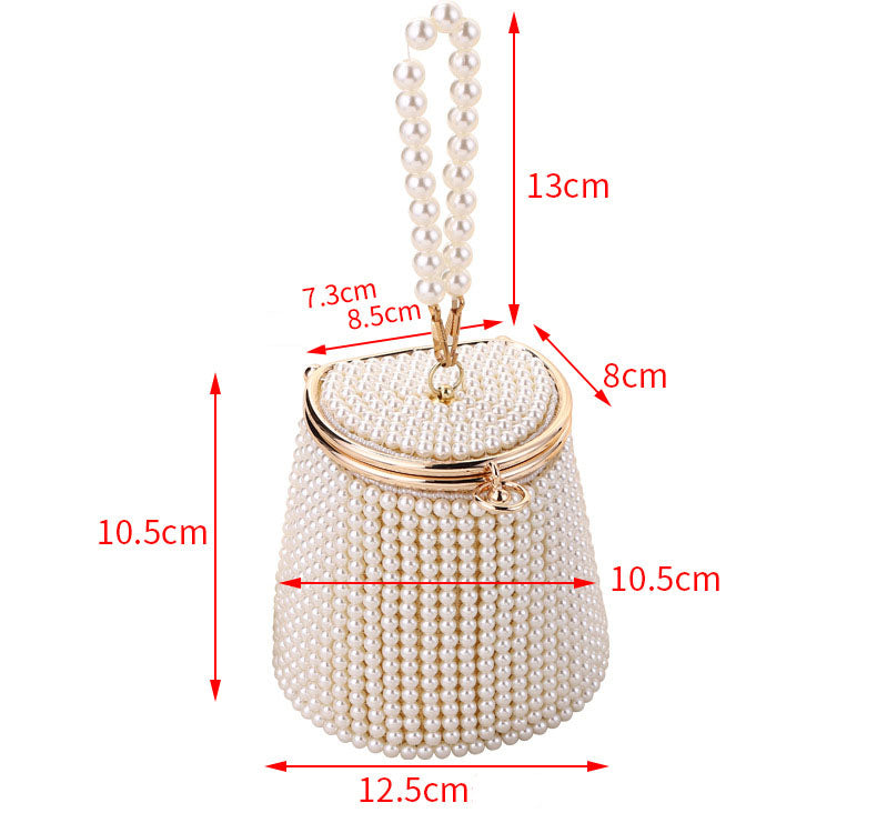 Romantic Mini Bag • Pearl Chain Charm Elegant Bucket Bag