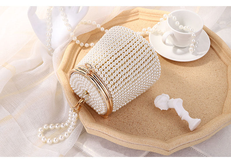 Romantic Mini Bag • Pearl Chain Charm Elegant Bucket Bag