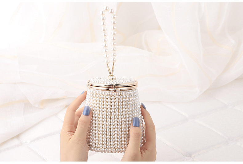 Romantic Mini Bag • Pearl Chain Charm Elegant Bucket Bag