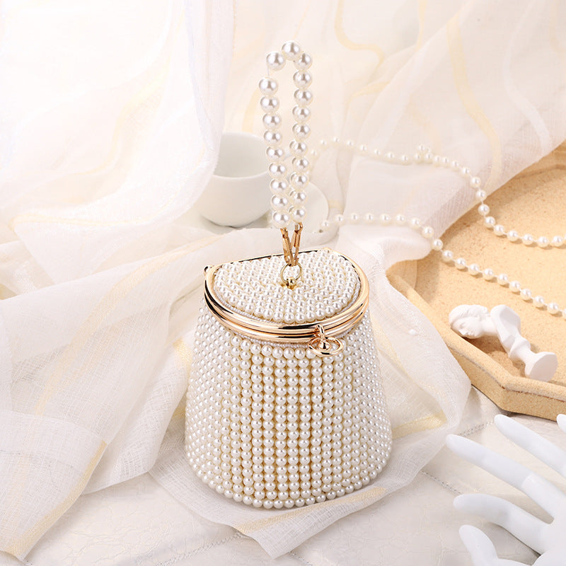 Romantic Mini Bag • Pearl Chain Charm Elegant Bucket Bag