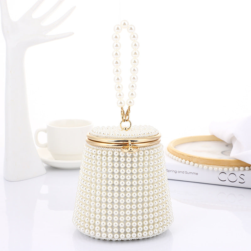 Romantic Mini Bag • Pearl Chain Charm Elegant Bucket Bag