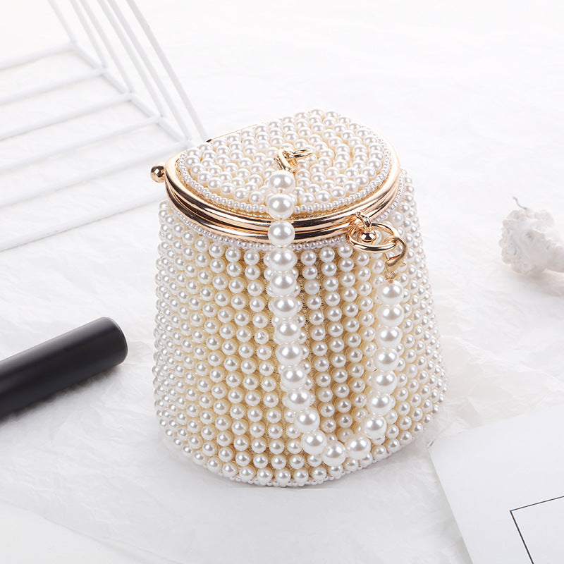 Romantic Mini Bag • Pearl Chain Charm Elegant Bucket Bag