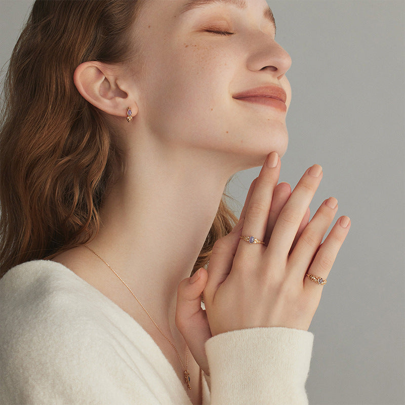 Romantic Sterling Silver Ring • Cordierite Feldspar Collection