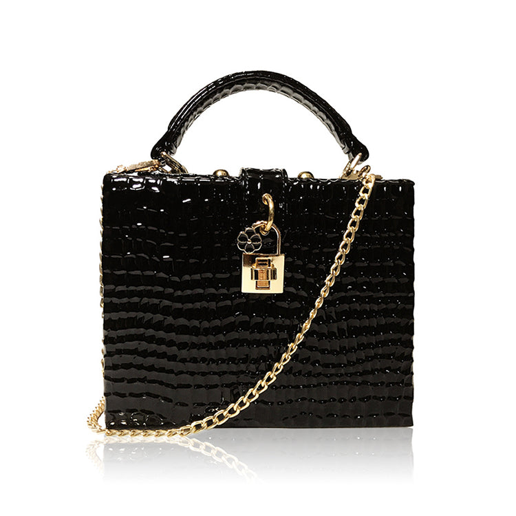 Snake Print Box Handbag • Women Serpentine Style Purse