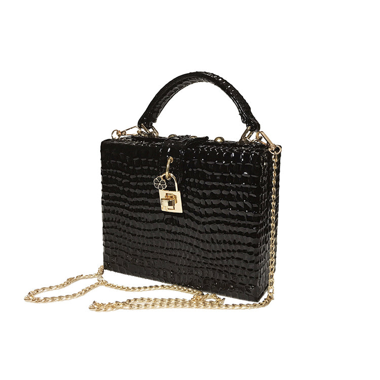 Snake Print Box Handbag • Women Serpentine Style Purse